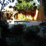 View of Pool from Flower Bed