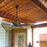 Close up of fan in pergola