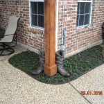 Garden Pathway With Cowboy Boot Ornaments